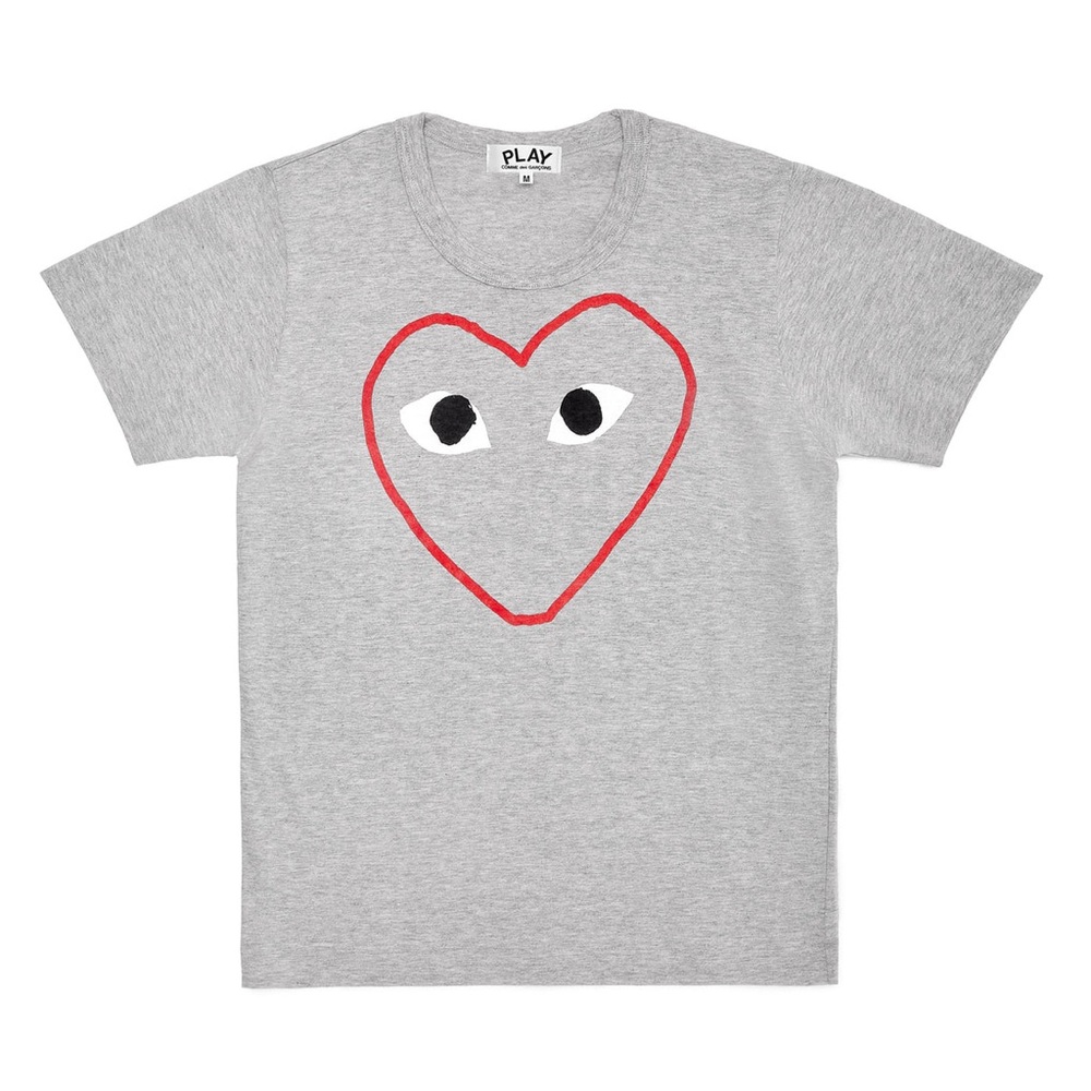 PLAY COMME DES GARÇONS Red Heart Sketch T-Shirt in Grey